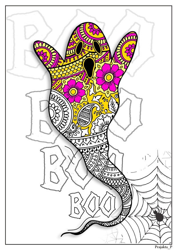Boo Cute Halloween Coloring Page Printable Halloween Art - Etsy