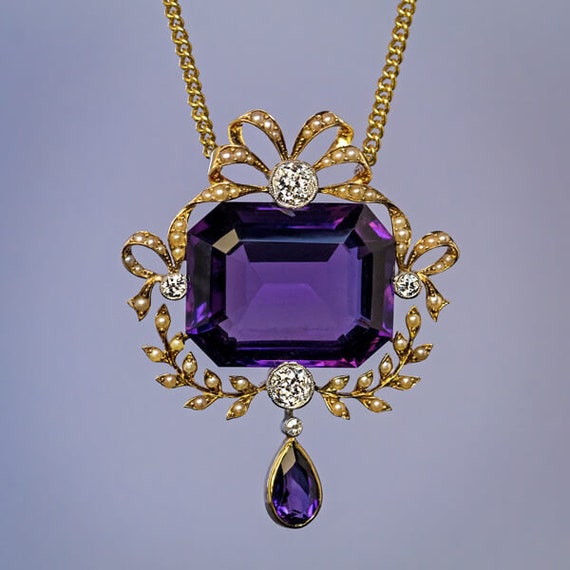 amethyst diamond necklace