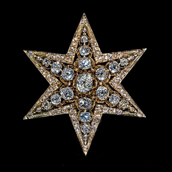 Antique Victorian Era Diamond Star Brooch / Pendant | Etsy