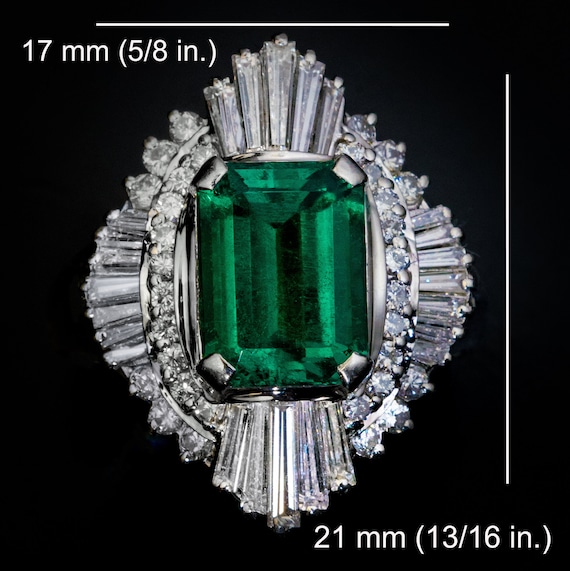 Vintage 2 Ct Colombian Emerald Diamond Engagement… - image 9