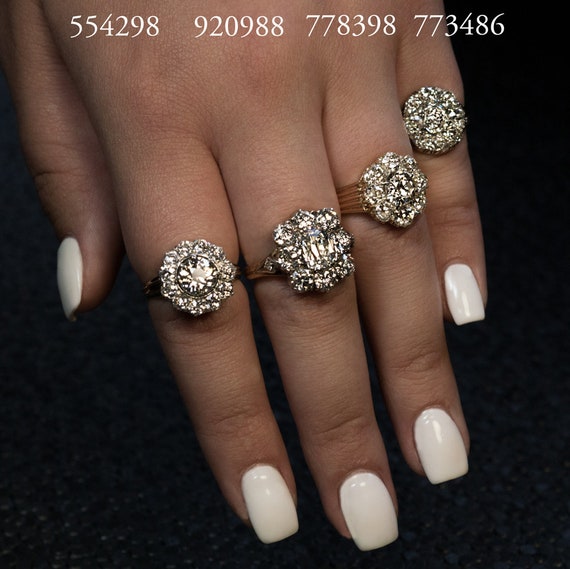 Vintage Three Stone 1.60 ct Diamond Engagement Ri… - image 5