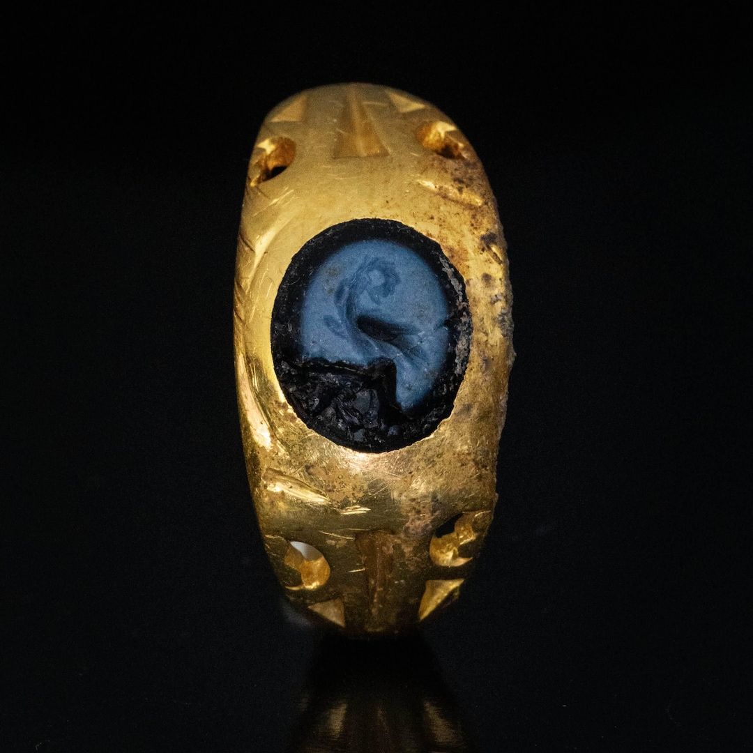 Ancient Roman Imperial Eagle Intaglio Legionary Gold Ring C. 200s Ad ...