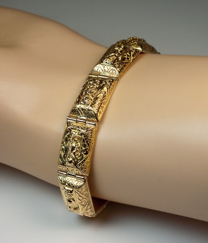 Antique Islamic Jade Gold Bracelet Georgian Jewelry | Etsy