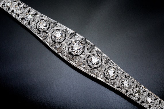 Antique Art Deco Diamond Platinum Bracelet - image 6