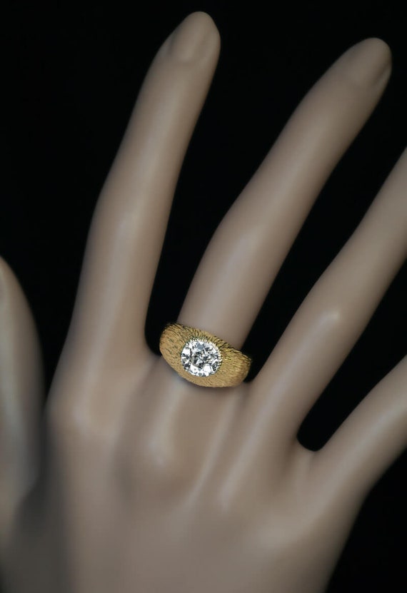Antique 1.24 Ct Old European Cut Diamond Gold Ring - image 4