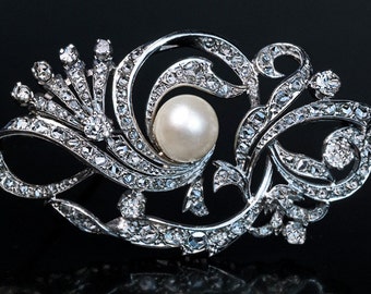 Vintage Openwork Platinum Brooch