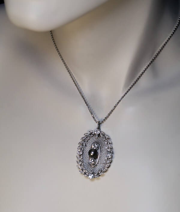 Belle Epoque Antique Pearl Diamond Platinum Pendant - Etsy