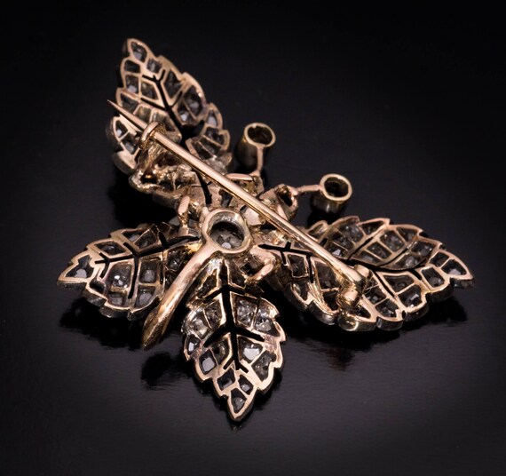 Antique Victorian Diamond Butterfly Brooch - image 3