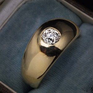 Antique 1.22 Ct Diamond Gold Mens Ring