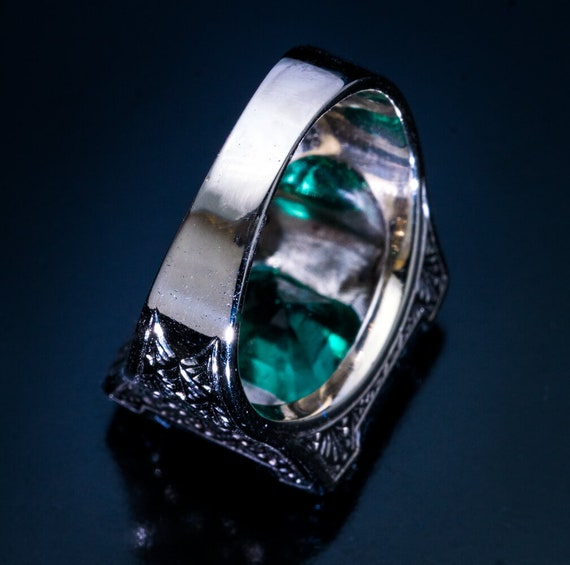 Art Deco Colombian Emerald Diamond Onyx Cocktail … - image 5
