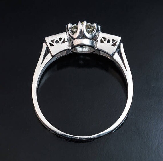 Vintage Three Stone 1.60 ct Diamond Engagement Ri… - image 4