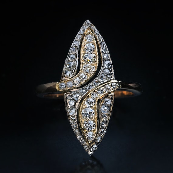Antique Marquise Shape Diamond Ring - image 1