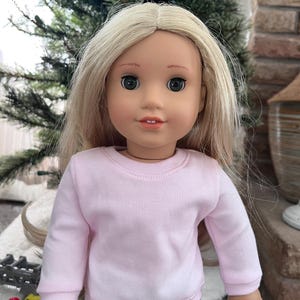 18 inch doll Crewneck Doll Sweatshirt Personalized Shirt for doll FITS American Girl and Bitty Baby Birthday gift for girl Matching Crewneck