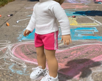 Handmade 18 Inch Doll Gym Shorts fits American Girl Doll Soccer Shorts Fits Boy or Girl Dolls Gender Neutral Gift for Kids