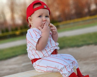 Baby Baseball Outfit Embroidered Baseball Jersey for Kids Smash Outfit Baby Baseball Jersey and Pants Pinstripe Baseball Outfit Custom