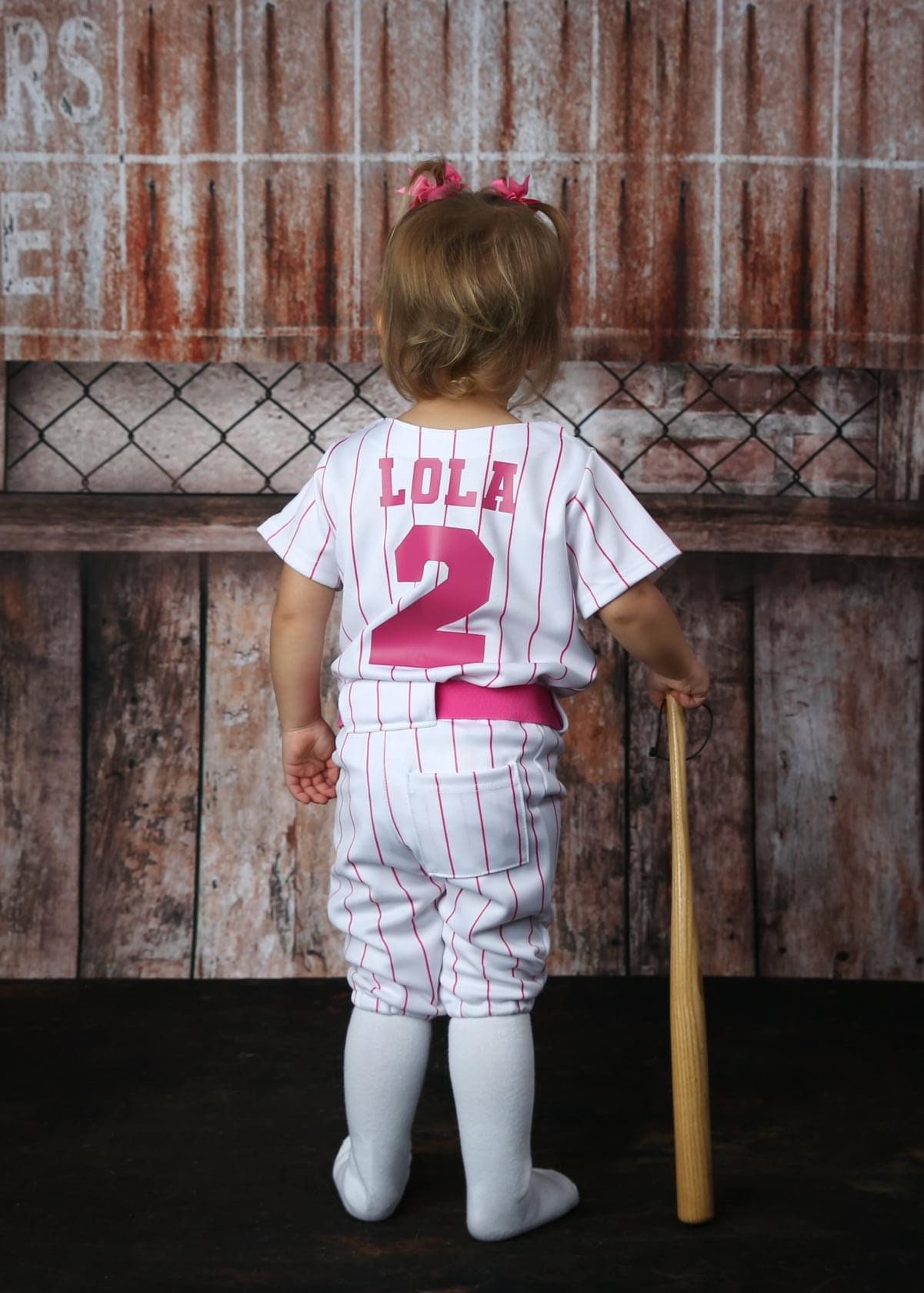 Custom Baseball Uniform in HOT PINK Pinstripe Girls Custom Etsy