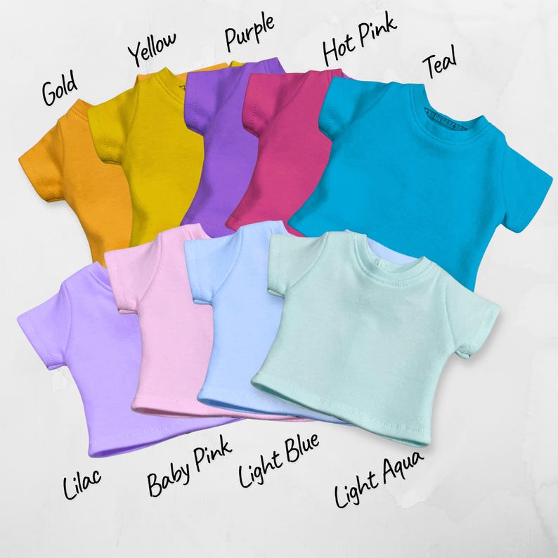 Le t-shirt personnalisé pour poupées s'adapte aux poupées américaines et aux autres poupées de 18 pouces. image 7