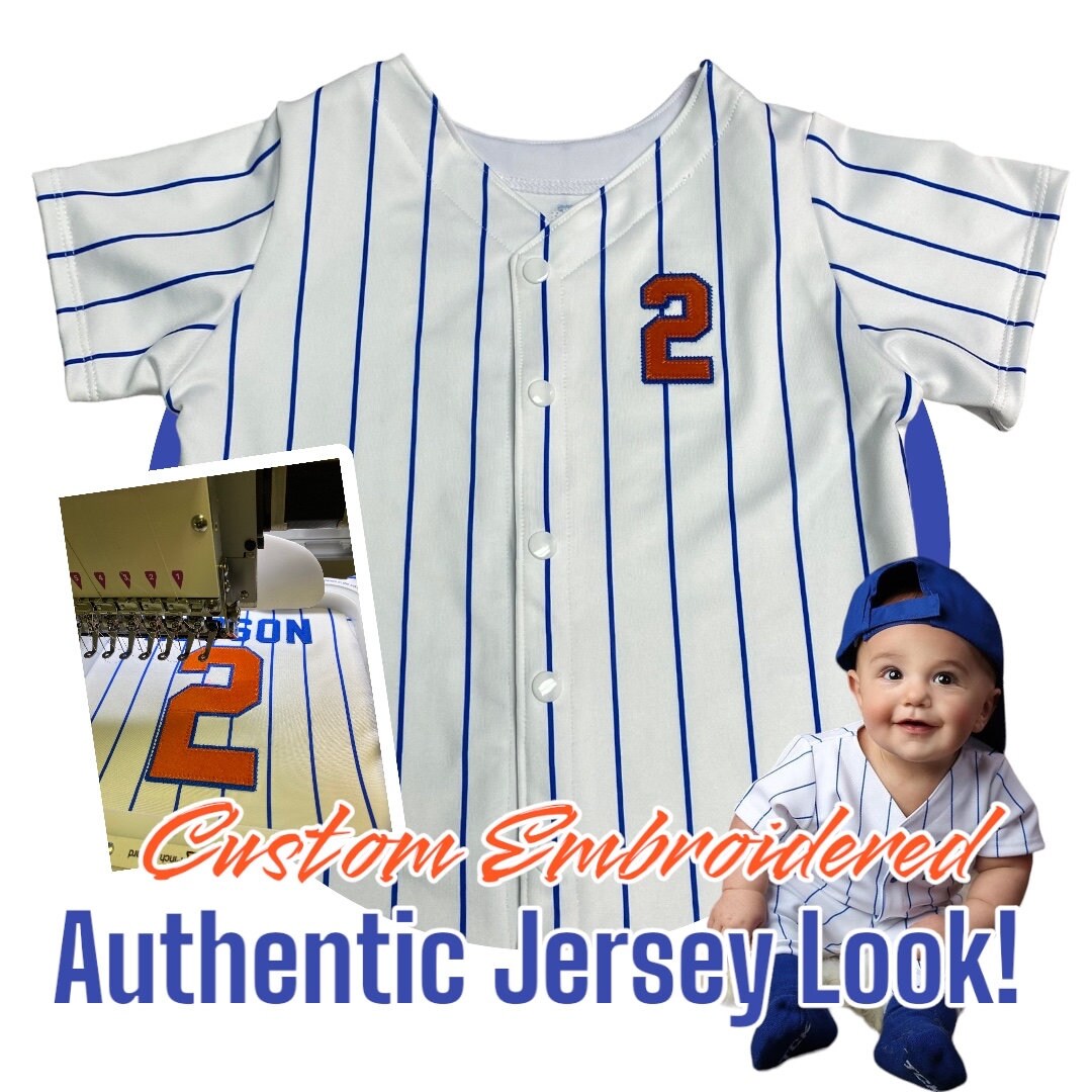 Baby Baseball Jersey Order Blank or Add Custom Embroidery Pinstripe