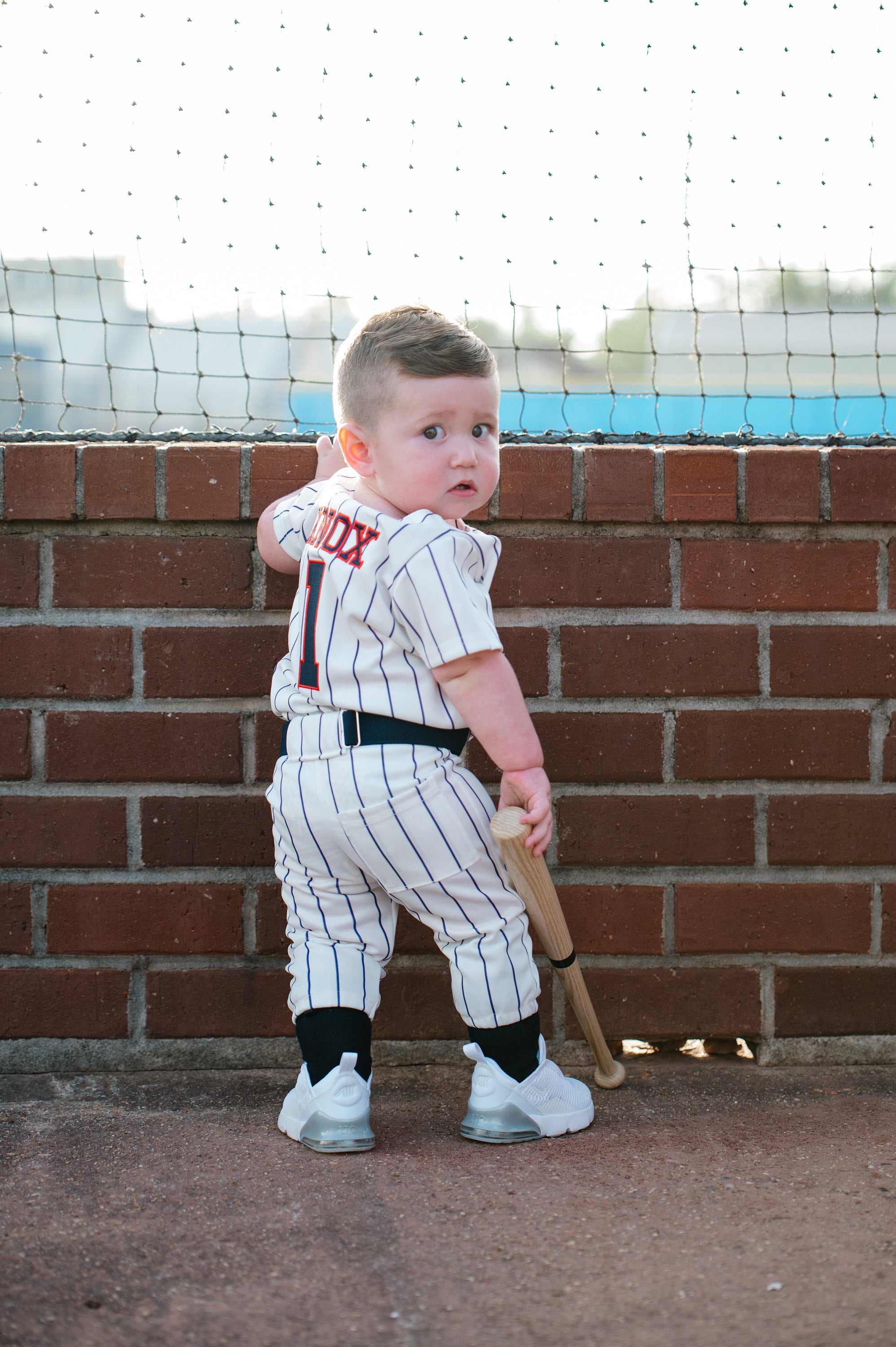Baby Baseball Outfit 2 Pc EMBROIDERED Pinstripe Baseball 