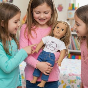 Le t-shirt personnalisé pour poupées s'adapte aux poupées américaines et aux autres poupées de 18 pouces. image 12