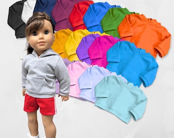 18 inch doll hoodie with custom logo Personalized doll hoodie FITS American Girl and Bitty Baby Birthday gift for girls doll Matching Hoodie