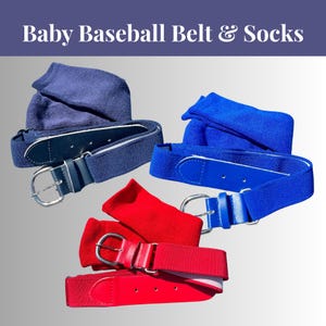 Baby Baseball Belt and Socks Set, Adjustable Fit for Baby and Kids