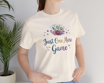 Just One More Game Mahjong Shirt American Mahjong Tee Game Night Apparel Mahjong T-Shirt for Women Floral Mah Jong Tee Mahjong Lover Gift