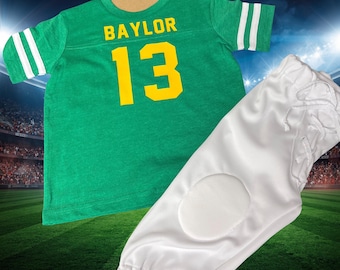 Personalized Baby Football Shirt for Photo Shoot 1st Birthday Football Jersey GREEN Game Day Outfit for football fans