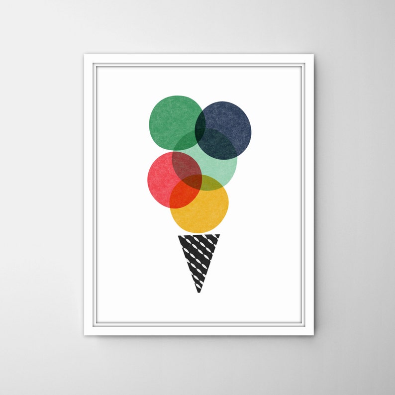 Ice Cream Wall Art Nursery Wall Art Kids Room Decorsummer Etsy