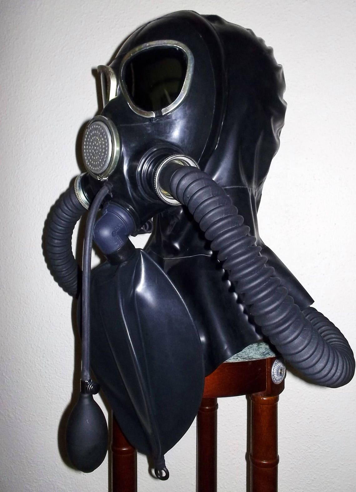 Fetish Heavy Rubber Gas Mask Latex Hood W Dark Tinted Lenses Etsy 