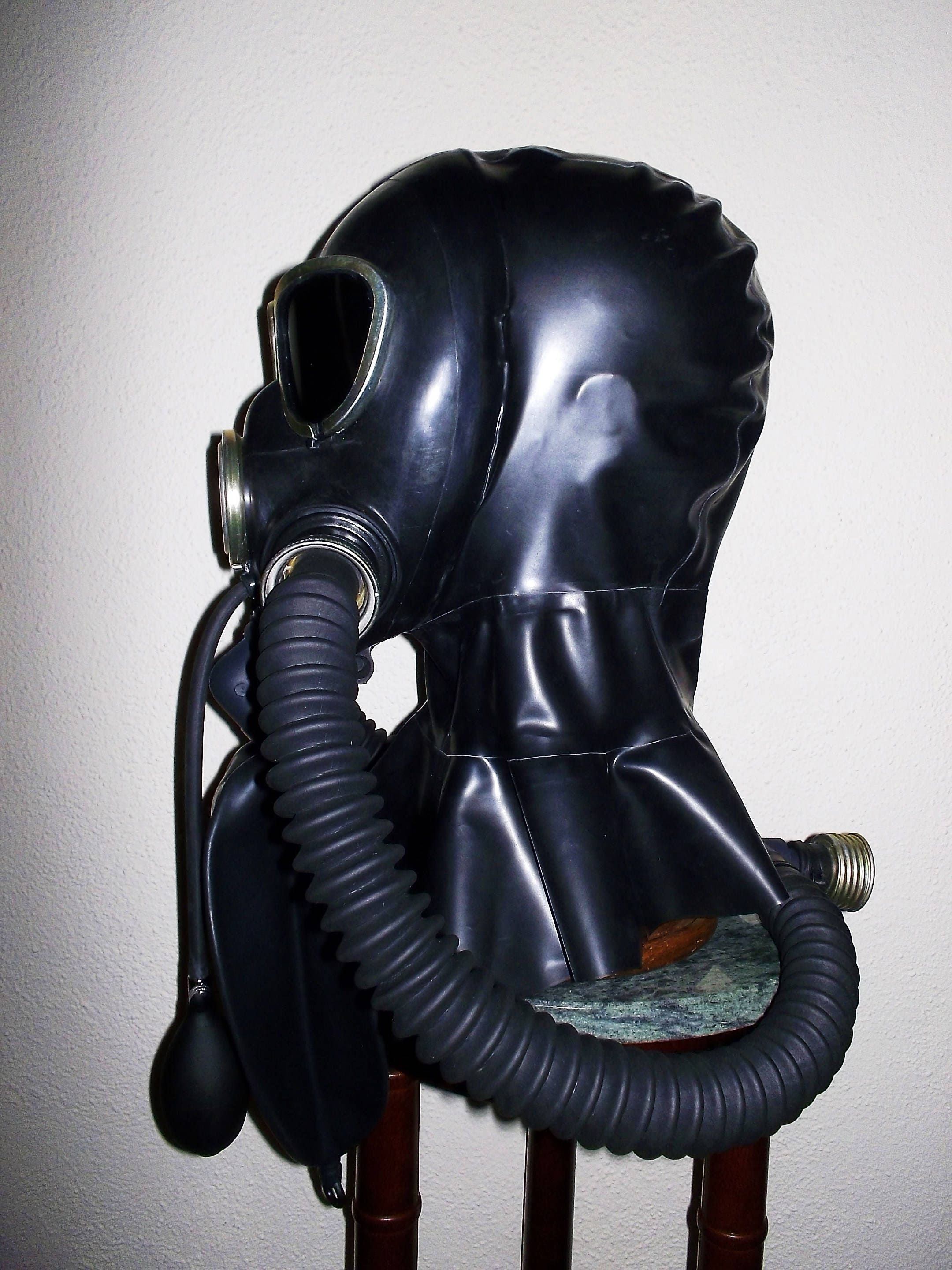Fetish Heavy Rubber GAS MASK Latex Hood w/ Dark Tinted Lenses Etsy