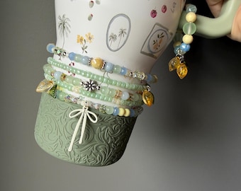 Ciao Bella Hydrojug Bracelet Accessory - Green, yellow and blue with lemons and bow charm