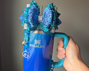 Bow for Sea Glass Aura Stanley - Protour or Regular Straw - Blue and Teal