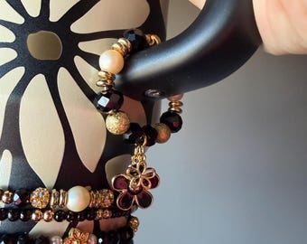 Colgante con asa de cuentas para Wild Blooms Stanley con cierre magnético