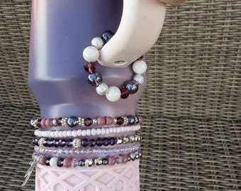 Dawn Spiral Beaded Handle Charm for Stanley with Magnetic Closure