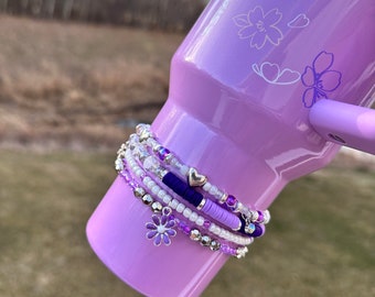 Tumbler Bracelet Stack - Purple - Stanley Boot Topper