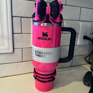 Neon Pink and Black Stanley Bow