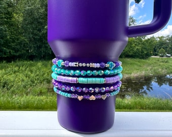 Deep Purple Stanley Bracelet Stack Accessories - Purple with Teal