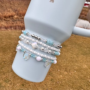 Spring Blue - Frost - Cinderella Boot Topper - Bracelet Stack