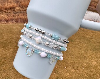 Spring Blue - Frost - Cinderella Boot Topper - Bracelet Stack