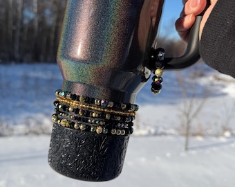 Fairy Dust Stanley Cup Bracelet Accessory - Black, Gold and Iridescent