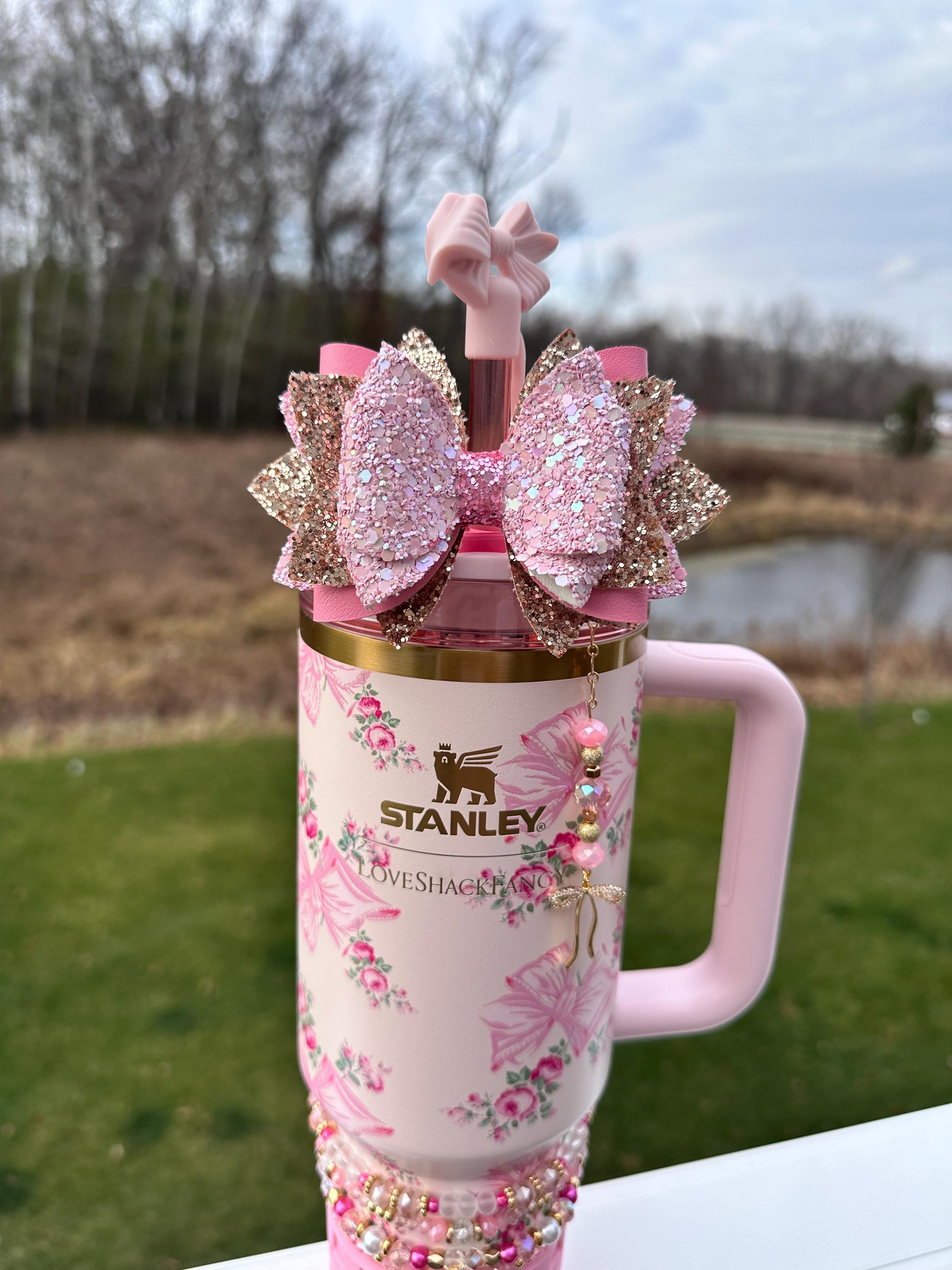 Loveshack Fancy Bow Straw Dangle for Stanley - Pink or Blue - Etsy