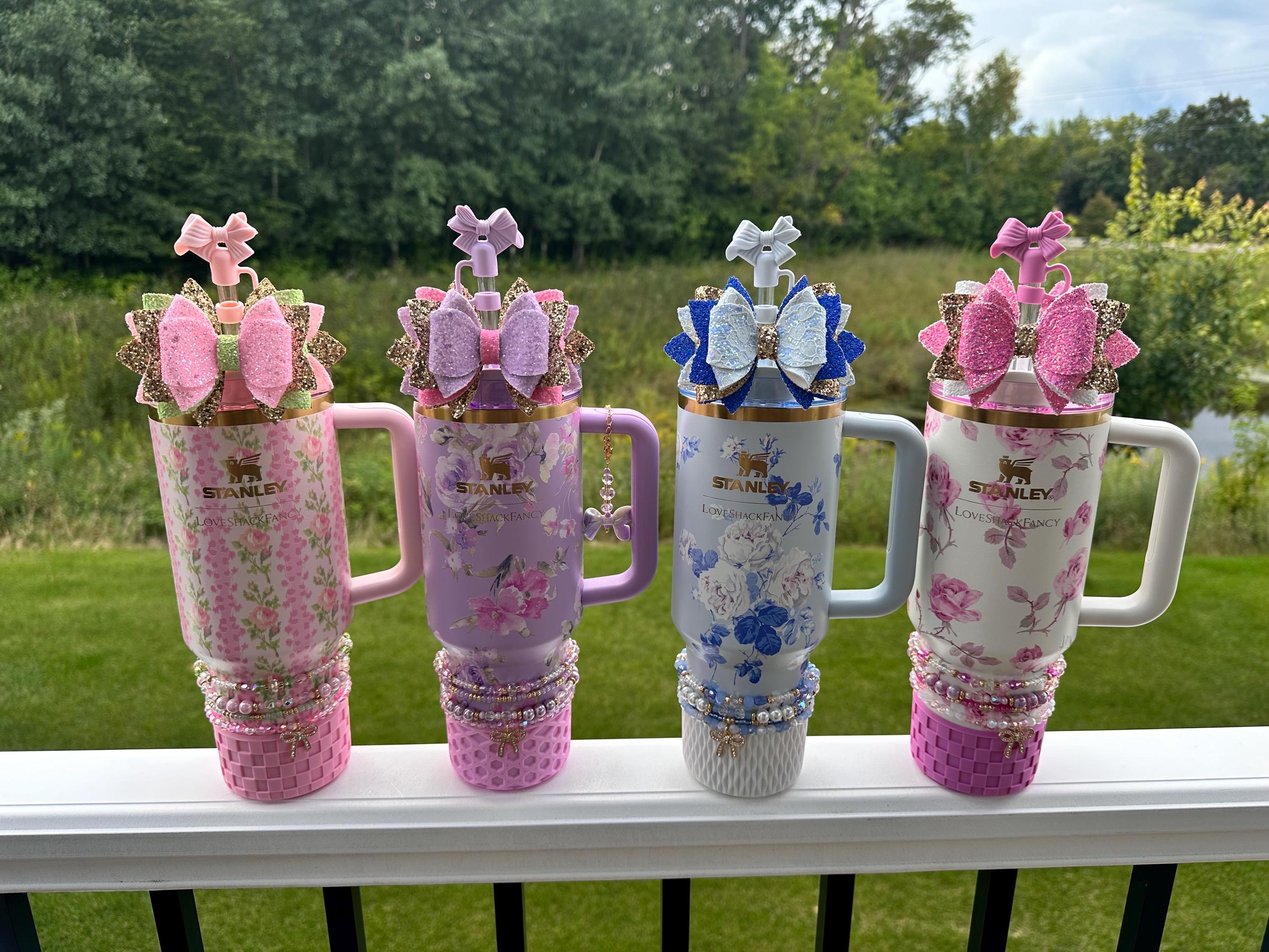 Buy Loveshack Happy Thoughts Stanley Straw Bow - Pink and Purple