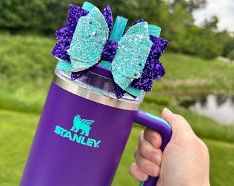 Purple and Teal Stanley Straw Bow