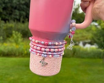 Sunset Spiral Stanley Cup Bracelet Accessory - Purple, Pink and Peach
