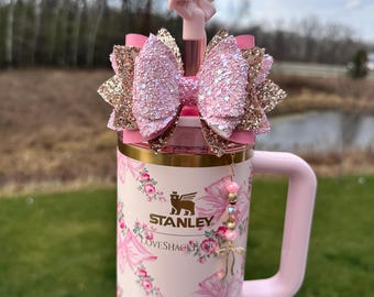 Loveshack Rosa Beaux Pink Stanley Straw Bow