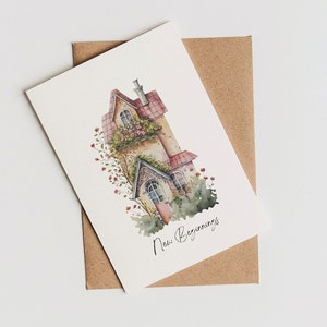 Carte de pendaison de crémaillère élégante avec cachet de cire - De belles salutations pour les nouveaux propriétaires | Carte de voeux avec sticker en cire | Unique et mémorable