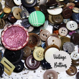 Mixed Bag of Vintage Buttons - Assorted Shapes, Colors and Designs | Ephemera, Scrapbooking, Junk Journal, Sewing | Grab bag, Ephemera Scoop