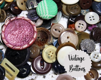 Mixed Bag of Vintage Buttons - Assorted Shapes, Colors and Designs | Ephemera, Scrapbooking, Junk Journal, Sewing | Grab bag, Ephemera Scoop