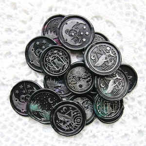 Stickers de cire céleste pour albums de scrapbooking et journaux indésirables | Lune et soleil, étoiles, céleste, astrologie, faire-part, articles de papeterie